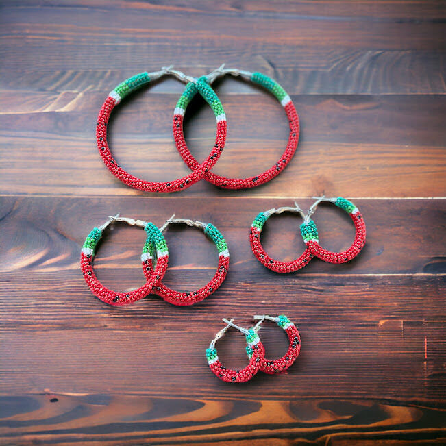 Sandia Beaded Hoops - Beads Over Diamonds